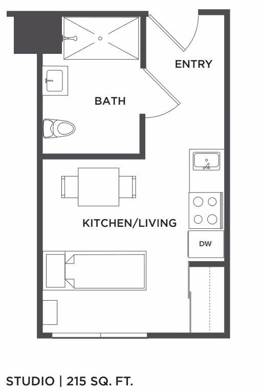 Studio B 124 floor plan